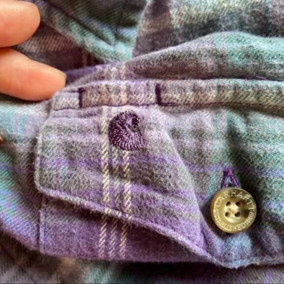 Carhartt flannel purple long sleeve size M - Picture 6 of 6